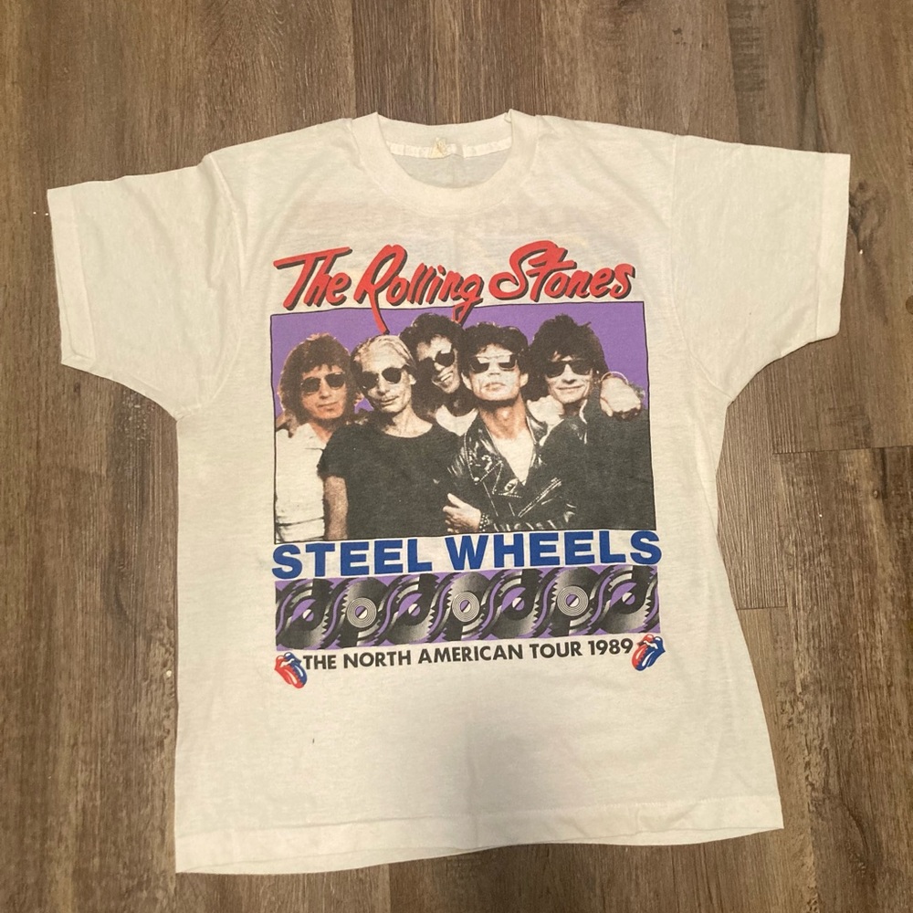 VTG 1989 The Rolling Stones Steel Wheels Band Tee size